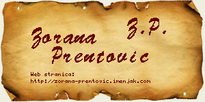Zorana Prentović vizit kartica